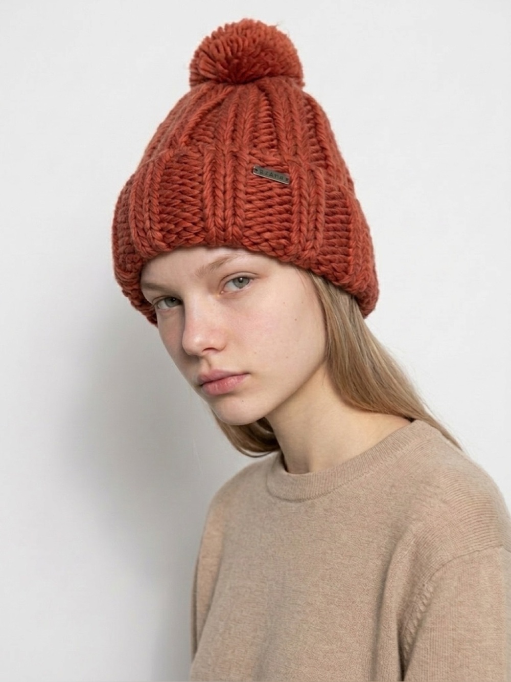 Prana Pom Pom Beanie Rust Color